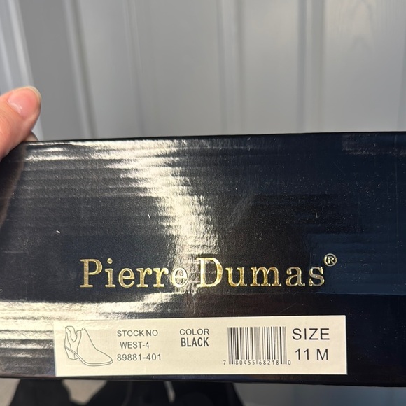 NIB Pierre Dumas Black Ankle Boots with Pointed Toe - Picture 2 of 11